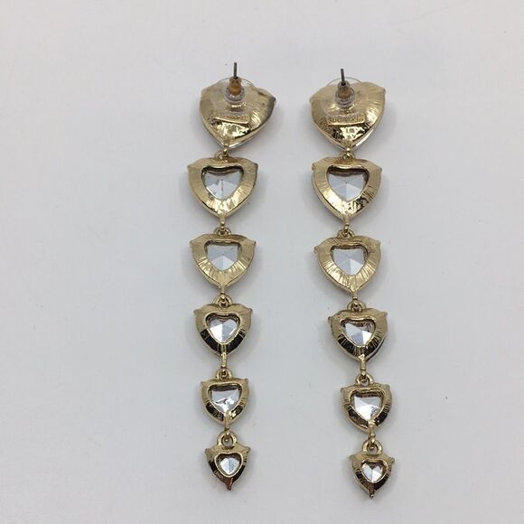 Sugarfix by Bauble Bar Heart Long Dangle Bling Earrings - Picture 8 of 14